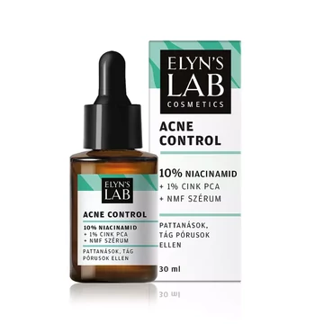 ELYN'S LAB ACNE CONTROL 10% NIACINAMID + 1% CINK PCA + NMF SZÉRUM ZSÍROS, PATTANÁSOS BŐRRE 10ML