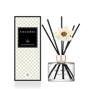 Cocodor Fehér Virágos Pálcás Aroma Diffúzor – Rózsa parfüm illattal (White Flower Diffuser Rose Perfume Fragrance) 200ML