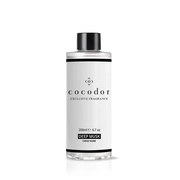 Cocodor Pálcás Aroma Diffúzor Utántöltő Pálcával - Elegáns, krémesen fás illat (Cocodor Reed Diffusor Refill / Deep Musk with reed sticks) 200ML