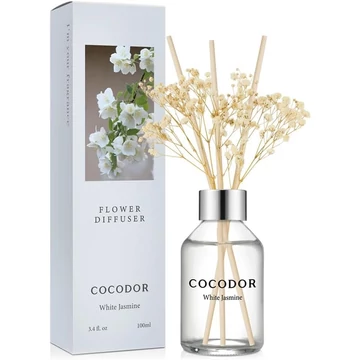 Cocodor Pálcás Virágos Aroma Diffúzor – Fehér Jázmin illattal (Cocodor Flower Diffuser – White Jasmine) 100ML