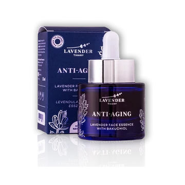Lavender Tihany Anti-Aging Levendula Arcszérum Esszencia  Ráncfeltöltő, Hidratáló  Bakichollal, Növényi olajokkal, Acmella kivonattal 15ml