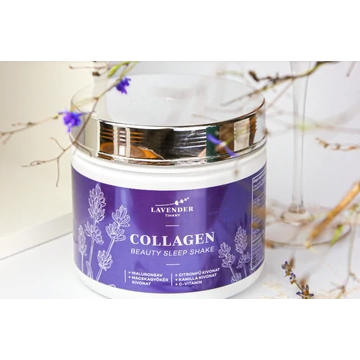 Tihanyi levendulás COLLAGEN Beauty Sleep Shake kollagén italpor hialuronsavval, citromfűvel és macskagyökér kivonattal a rugalmasabb bőrért, izületért, szebb hajért és nyugodt alvásért