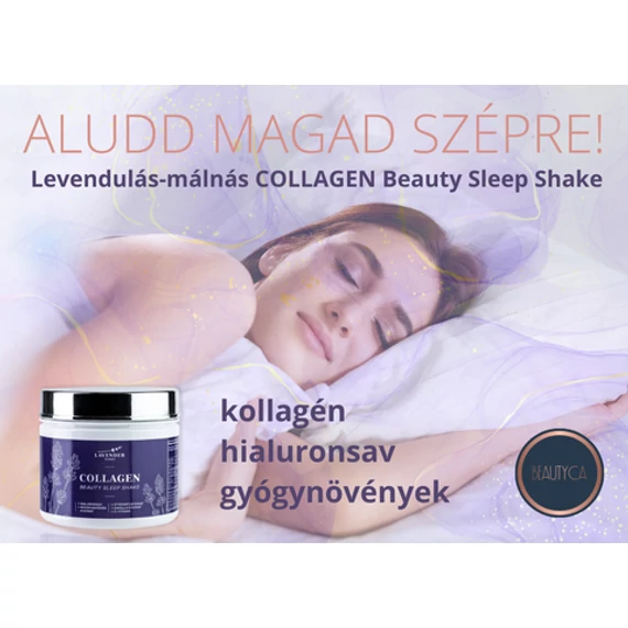 Tihanyi levendulás COLLAGEN Beauty Sleep Shake kollagén italpor hialuronsavval, citromfűvel és macskagyökér kivonattal a rugalmasabb bőrért, izületért, szebb hajért és nyugodt alvásért