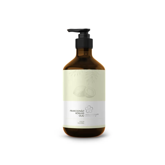 HERBATHERAPY Frakcionált gyógyszerkönyvi tisztaságú kókuszolaj bőrpuhító hidratáló masszázsolaj – Cocus nucifera - 250 ml