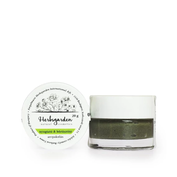 Herbsgarden Nyugtató-mélytisztító arcpakolás Zöld agyaggal 15g(5 adag)