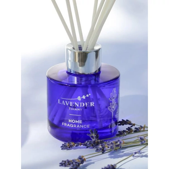 Lavender Tihanyi Levendula Pálcás Diffúzor lila dekor üveg közelről (100ml)