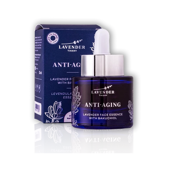 Lavender Tihany Anti-Aging Levendula Arcszérum Esszencia  Ráncfeltöltő, Hidratáló  Bakuchiollal, Növényi olajokkal, Acmella kivonattal 15ml