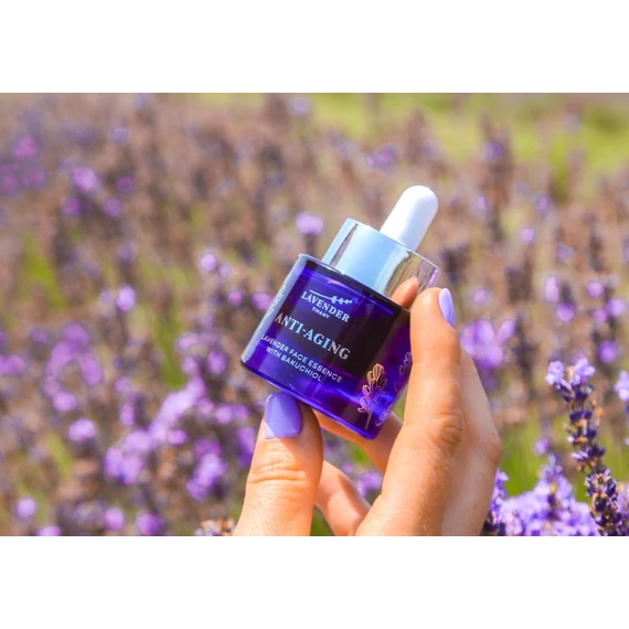 Lavender Tihany Anti-Aging Levendula Arcszérum Esszencia  Ráncfeltöltő, Hidratáló  Bakuchiollal, Növényi olajokkal, Acmella kivonattal 15ml