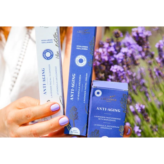 Lavender Tihanyi Anti-Aging Levendula Arckrém Hialuronnal, C-vitaminnal, Növényi kollagénnel és olajokkal, hidratál, regenerál, feltölti a szarkalábakat 60ml
