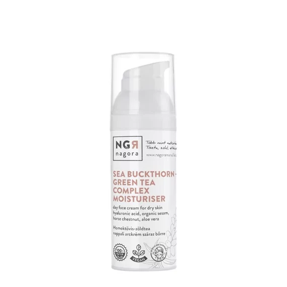 NGR Nagora Homoktövis-zöldtea, 30+ arckrém száraz bőrre hialuronnal, antioxidáns és fényvédő hatással  50 ml 