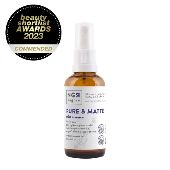 NGR Nagora Pure&Matte pórusösszehúzó, mattító arctonikesszencia 96% bio hígítatlan gyógynövény koncentrátummal zsíros bőrre 50ML