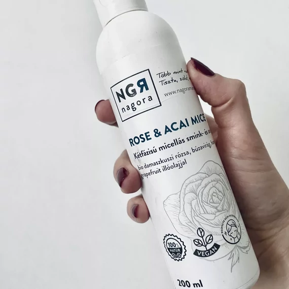 NGR Nagora ROSE&ACAI MICELLA kétfázisú micellás smink- és arclemosó 200 ml (közeli lejárat)