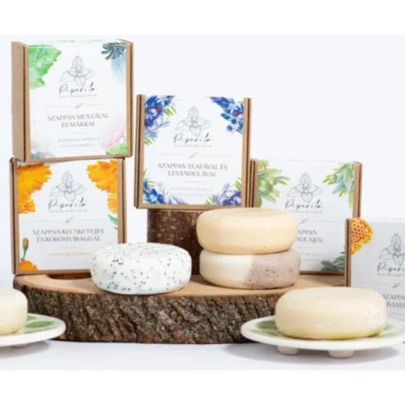 Piperita Szappan 100% olivaolajjal krémes lágy babáknak felőtteknek illóolaj színezékmentes 75g