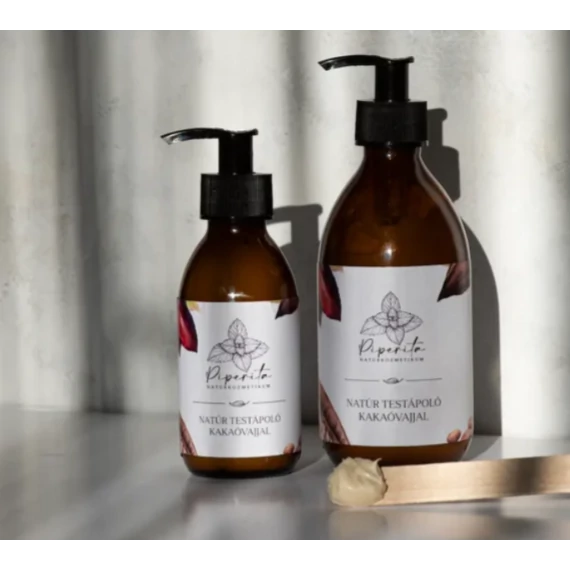 Piperita Natúr testápoló kakaóvajjal, szőlő- és szilvamagolajjal hidratál, regenerál, anti-aging 150ML
