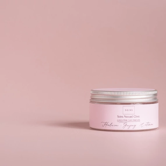 SOINS Luxus agyagpakolás dehidratált bőrre PINK CLAY hialuron - Ginzeng - C-vitamin 70gr