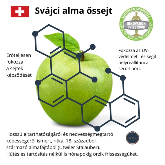 SOINS Svájci alma őssejt liposzómás nappali arckrém európai díjnyertes aktív összetevővel hidratáló bőrkiegyenlítő ránctalanító 40gr