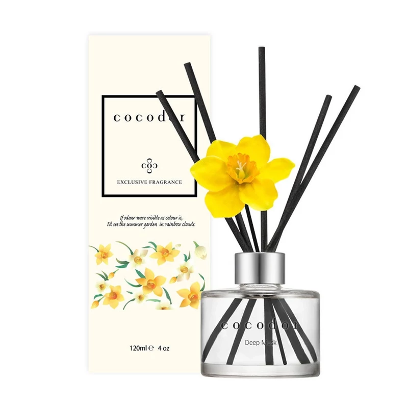 Cocodor Pálcás Nárcisz Aroma Diffúzor – Elegáns, krémesen fás illattal (Cocodor Daffodil Diffuser Deep Musk Fragrance) 120ML
