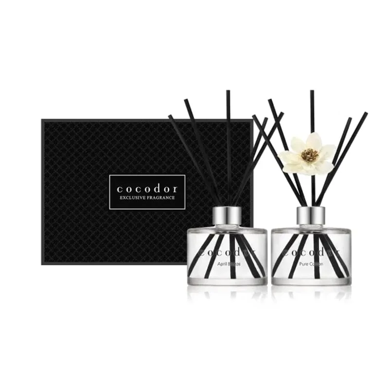 Cocodor ajándékcsomag Tavaszi szellő és tiszta pamut illattal (Cocodor Gift Set/ April Breeze + Pure Cotton) 2x200ML - – Luxus Otthoni Illatosító